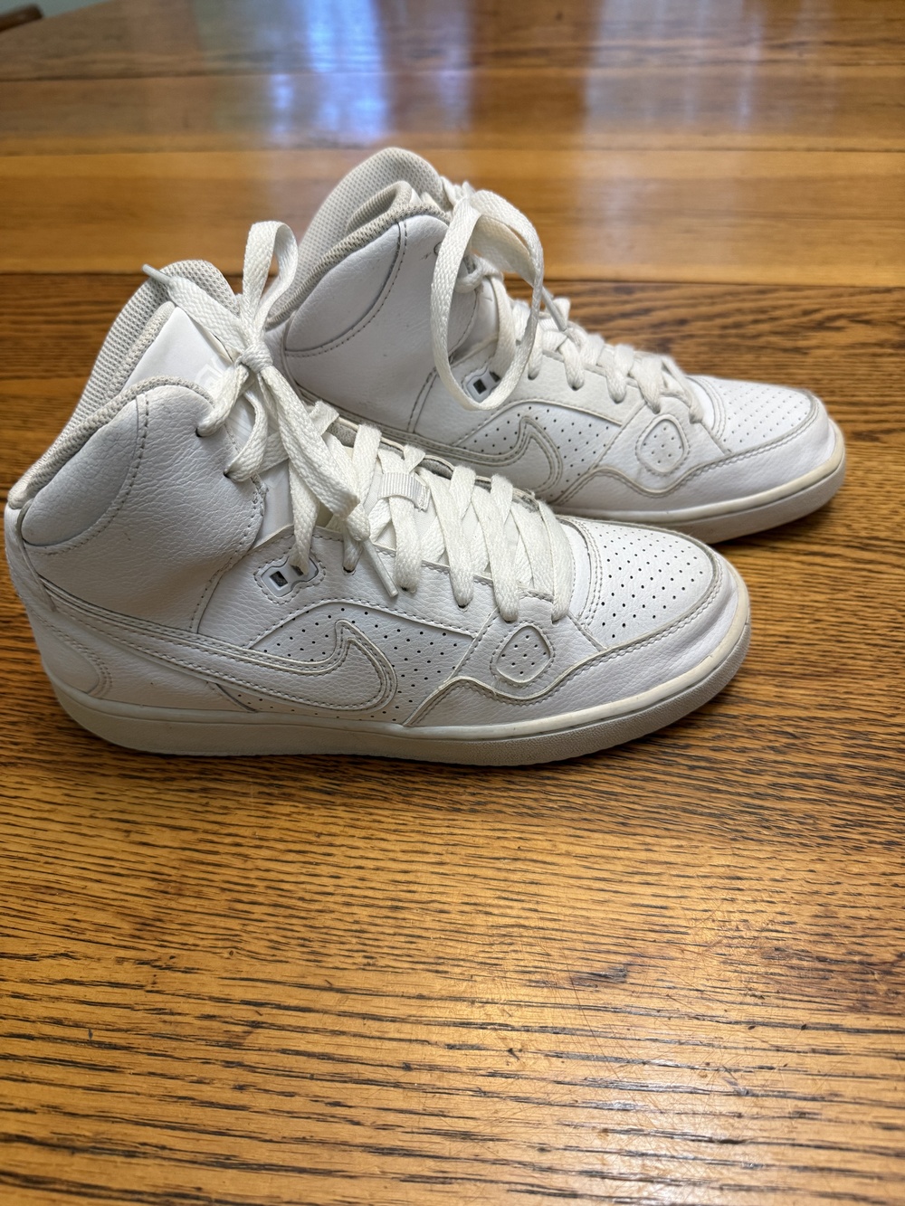 Nike Court Borough Mid Shoes Mens Size 6.5Y High Top Leather 615158-109 Sneakers